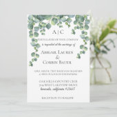 Moderne Eucalyptus wijnstokken bruiloft uitnodigin Kaart (Staand voorkant)