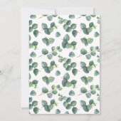 Moderne Eucalyptus wijnstokken bruiloft uitnodigin Kaart (Achterkant)