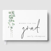 Moderne Eucalyptus Wishes for Afstudeerder Afstude Gastenboek (Voorkant)