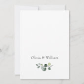 Moderne Eucalyptus Wreater Lijst ENGAGEMENT Party Kaart (Achterkant)