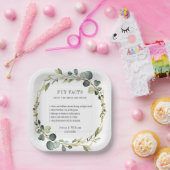 Moderne Eucalyptus Wreath Facts Weddenschap Papieren Bordje (Feest)