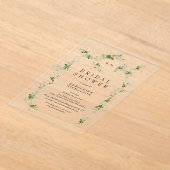 Moderne Eucalyptus Wreatmonogram Vrijgezellenfeest Acryl Uitnodigingen (Laagn)