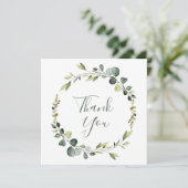 Moderne Eucalyptus Wreator Lijst Bedankkaart (Staand voorkant)