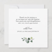 Moderne Eucalyptus Wreator Lijst Bedankkaart (Achterkant)