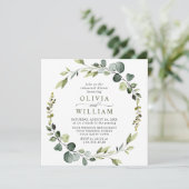 Moderne Eucalyptus Wreator Lijst REHEARSAL DINNER Kaart (Staand voorkant)