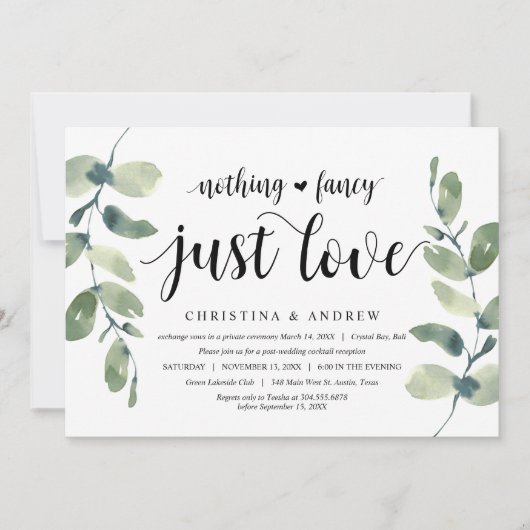 Moderne Eucalyptus, zwarte inkt, weddenschap Kaart (Voorkant)