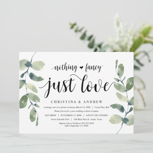 Moderne Eucalyptus, zwarte inkt, weddenschap Kaart (Staand voorkant)