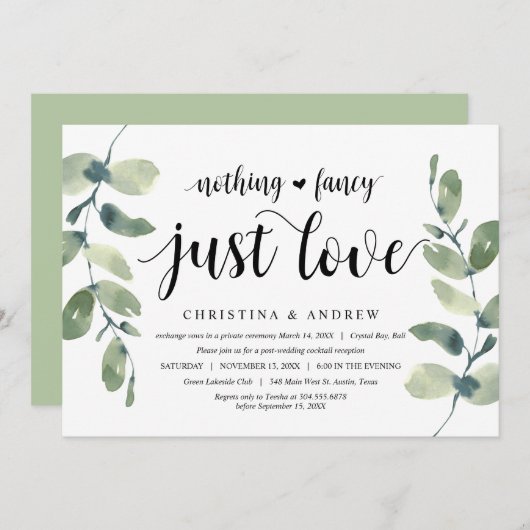 Moderne Eucalyptus, zwarte inkt, weddenschap Kaart (Voorkant / Achterkant)