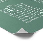 Moderne Eucalyptusgroene Trouwzaalstoelindeling Poster (Hoek)