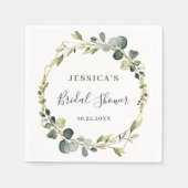 Moderne eucalyptuskrans frame bruidsdouche servet (Voorkant)