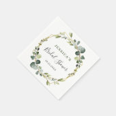 Moderne eucalyptuskrans frame bruidsdouche servet (Hoek)