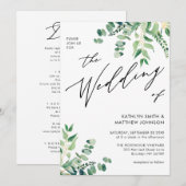 Moderne euucalyptus Greenery in één keer Kaart (Voorkant / Achterkant)