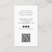 Moderne evenementenplanner Foto QR-code Sociale me Visitekaartje (Achterkant)