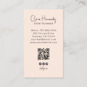 Moderne Event Planner Foto QR Code Visitekaartje (Achterkant)