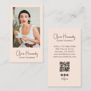 Moderne Event Planner Foto QR Code Visitekaartje
