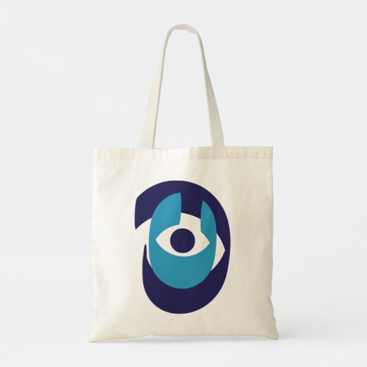 Moderne Evil Eye Canvas tas – Beschermende Nazar A (Achterkant)
