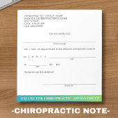 Moderne Excuse Slip Chiropractie Afspraak Notitieblok