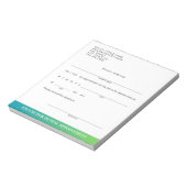 Moderne excuus slip tandheelkundige afspraak op ma notitieblok (Linkerzijde)