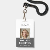 Moderne Executive Leigrijs Zilver Zakelijk Badge (Voorzijde met lanyard)