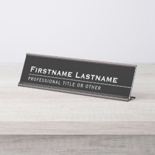 Moderne Executive Name en Title Desk Black White Bureau Naambordje