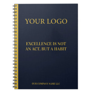 Moderne Executive Navy Blauwe & Gouden Zakelijke N Notitieboek