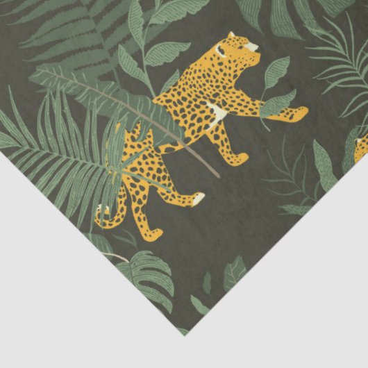 Moderne exotische bladeren en luipaard tissuepapier (Detail)