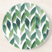 Moderne exotische groene Boheemse Natuur Zandsteen Onderzetter (Voorkant)