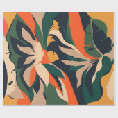 Moderne exotische oerwoud planten illustratiepatro cadeaupapier (Vlak)