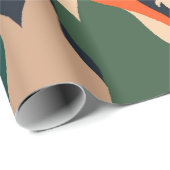 Moderne exotische oerwoud planten illustratiepatro cadeaupapier (Rol Hoek)