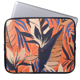 Moderne exotische oerwoud planten illustratiepatro laptop sleeve