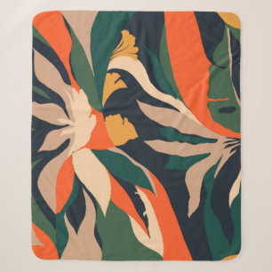 Moderne exotische oerwoud planten illustratiepatro sherpa deken