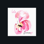 Moderne exotische roze laat Flamingo Waterverf Canvas Afdruk<br><div class="desc">Moderne exotische roze laat Flamingo Waterverf</div>