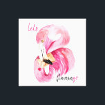 Moderne exotische roze laat Flamingo Waterverf Canvas Afdruk<br><div class="desc">Moderne exotische roze laat Flamingo Waterverf</div>