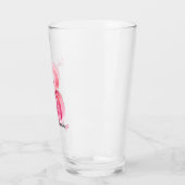 Moderne exotische roze laat Flamingo Waterverf Glas (Links)