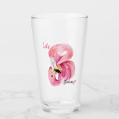 Moderne exotische roze laat Flamingo Waterverf Glas (Voorkant)