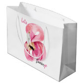 Moderne exotische roze laat Flamingo Waterverf Groot Cadeauzakje (Achterkant Gekanteld)