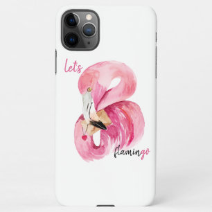 Moderne exotische roze laat Flamingo Waterverf iPhone 11Pro Max Hoesje