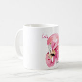 Moderne exotische roze laat Flamingo Waterverf Koffiemok (Voorkant links)