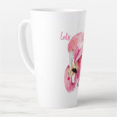 Moderne exotische roze laat Flamingo Waterverf Latte Mok (Linkerhoek)