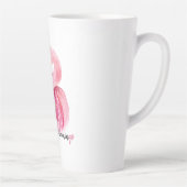 Moderne exotische roze laat Flamingo Waterverf Latte Mok (Rechts)