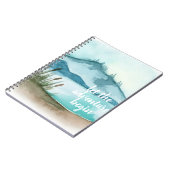 Moderne exotische roze laat Flamingo Waterverf Notitieboek (Linkerzijde)