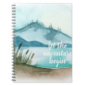 Moderne exotische roze laat Flamingo Waterverf Notitieboek (Voorkant)