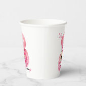 Moderne exotische roze laat Flamingo Waterverf Papieren Bekers (Rechts)