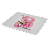 Moderne exotische roze laat Flamingo Waterverf Snijplank (Hoek)