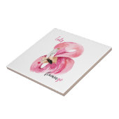Moderne exotische roze laat Flamingo Waterverf Tegeltje (Zijkant)