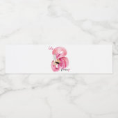 Moderne exotische roze laat Flamingo Waterverf Waterfles Etiket (Enkel label)