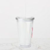 Moderne Exotische Roze Let's Flamingo Aquarel  Acryl Drinkbeker (Rechts)