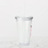 Moderne exotische roze Waterverf Flamingo Gift Acryl Drinkbeker (Rechts)