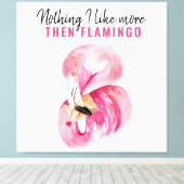 Moderne exotische roze Waterverf Flamingo Gift Canvas Afdruk (Insitu (Houten vloer))