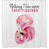 Moderne exotische roze Waterverf Flamingo Gift Douchegordijn (Voorkant)